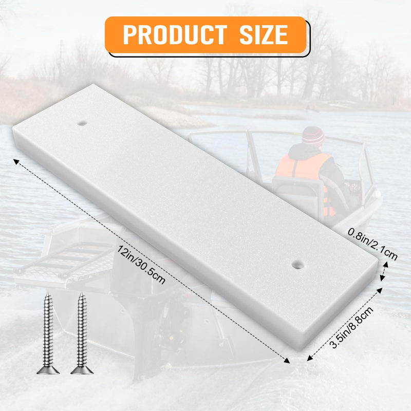Transducer Mounting Plate Boat Transducer Mounting Board Hardware Kit UV Resistant Marine-Grade Transducer Mounting Block Kit - 0.8 inch Thickness (White)
