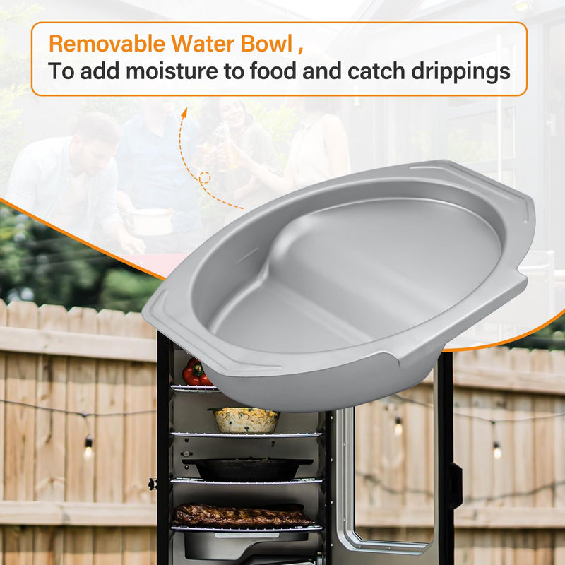 Small Water Bowl Replacement for Masterbuilt 30 inch Digital Electric Smoker, 9007170040 Water Pan Replacement Parts for 20071117, 20071217, 20071218, 20071317, 20071417, 20071517, 20074517 etc. Small Water Bowl for MB 30 in