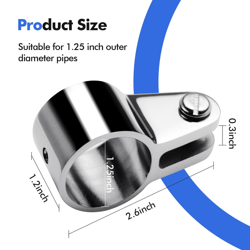 Bimini Top Fitting Hardware,Boat Jaw Slide Clamp 316 Stainless Steel Canopy Extension Parts Railing Accessories Marine Equipment for Boats 1-1/4 inch - 2 PACK