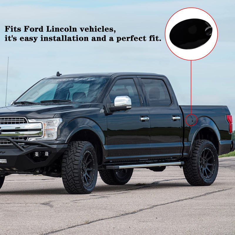 Fuel Door Cover 9L3Z-99405A26-AA for 2009-2015 Ford F-150 Gas Tank Door Replacement, 2010-2014 Lincoln Mark LT Style side Fuel Tank Door Fender Bed-Fuel Lid Door Gas Cap Hatch Black