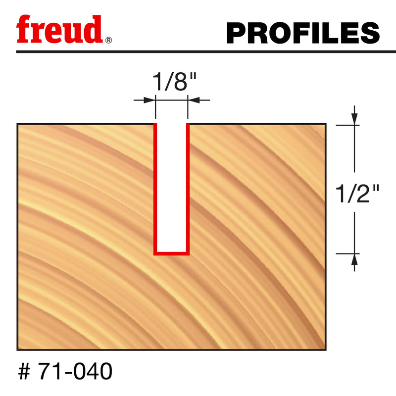 Freud 71-040: 1/8" (Dia.) O-Flute Straight Bit with 1/4" shank