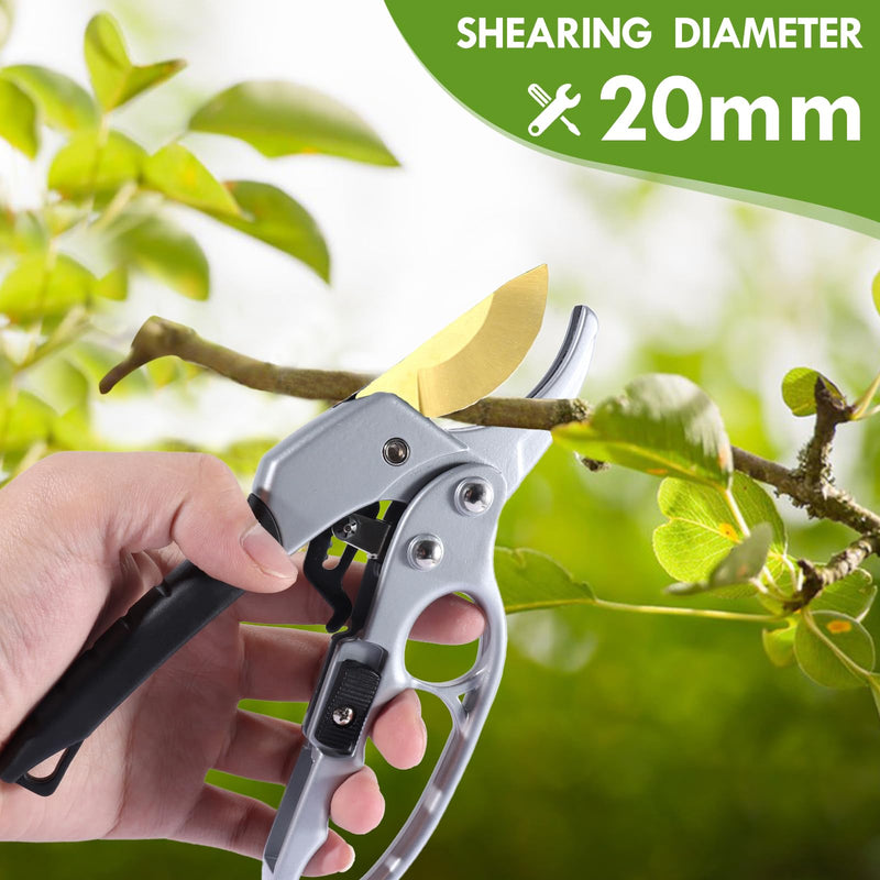 Ultra Sharp Germany Titanium Steel Pruning Shears - Cuts 3X Easier, Weak Hand Arthritis Snips, Rust-Resistant, Effortlessly 1-Inch Cut Capacity Garden Scissors, Ergonomic Handle Titanium -Black
