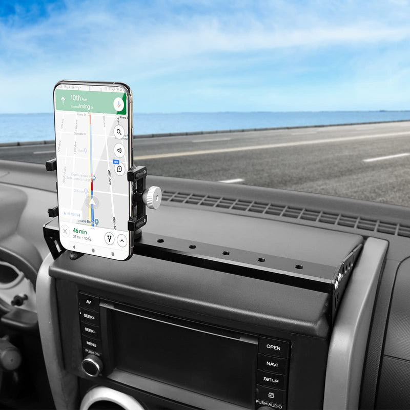 Jimen for JK Phone Mount, Dash Bar Cell Phone Holder Compatible with Jeep Wrangler JK & Unlimited 2007-2010