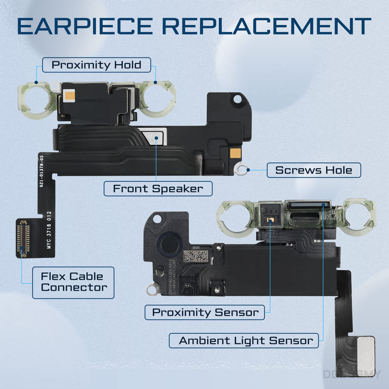 for iPhone Xs Earpiece Front Speaker Replacement Repair 5.8" OEM Ear Module with Ambient Light Sensor Connector Proximity Sensor Fix Tools Kit for A1920 A2097 A2098 A2099 A2100