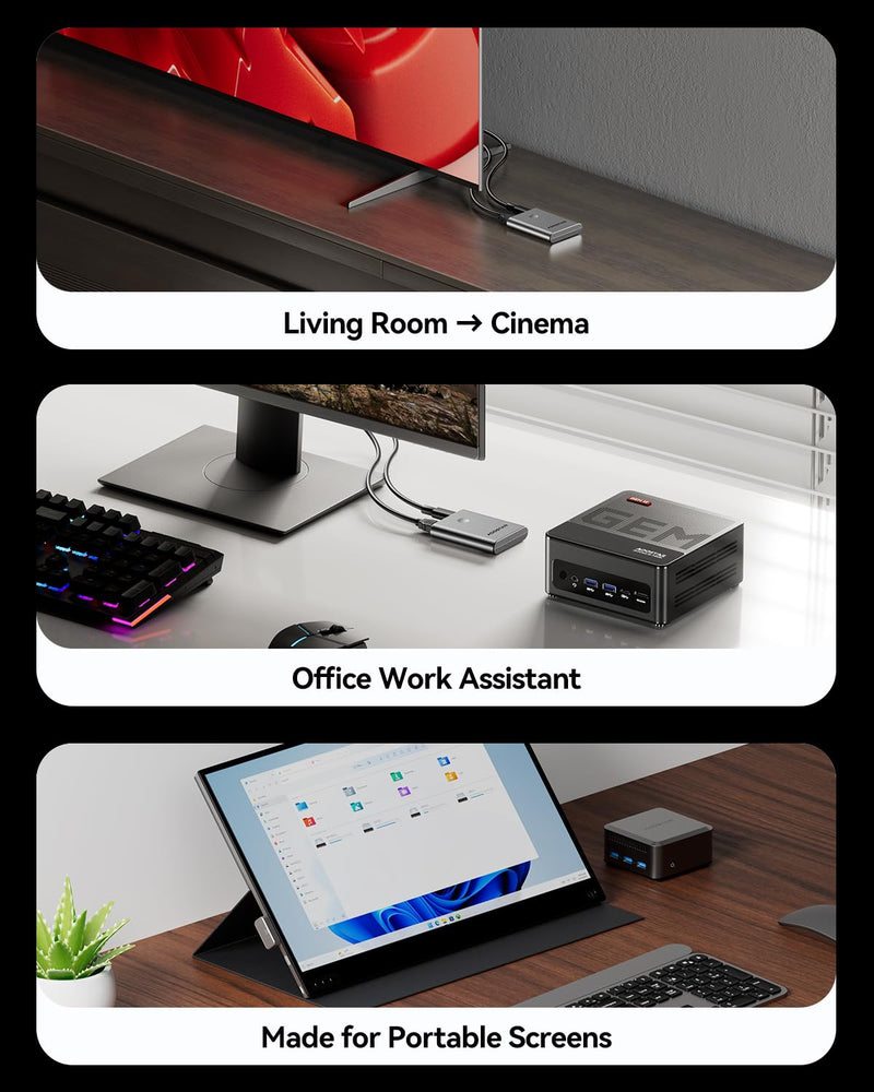AOOSTAR Wireless HDMI Display Adapter, 1080P AirPlay & Miracast Dongle
