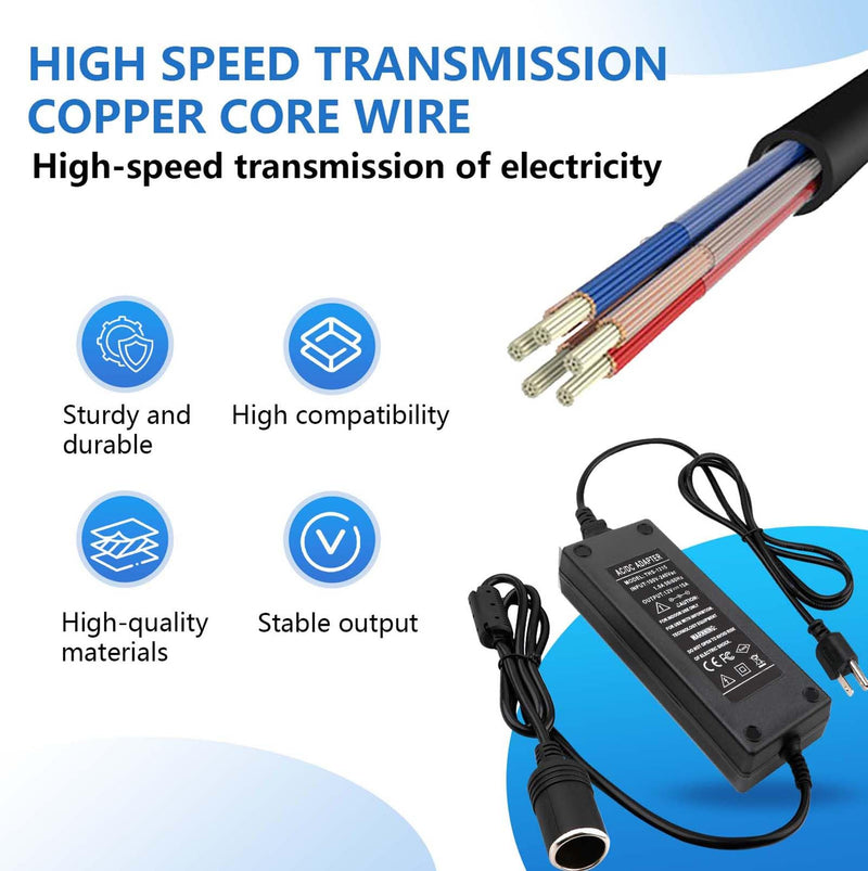 15A 180W 110V to 12V Converter AC to DC Converter 120 to 12 Volt Converter Car Cigarette Lighter Socket Adapter AC/DC Power Supply Adapter for Tire Inflator Car Refrigerator and Other Car Devices