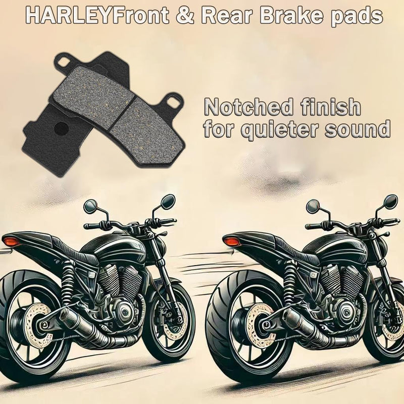 Front & Rear Brake pads replacement for HARLEY Road Glide 2008-2021/Street Glide 2008-2022/Road King 2008-2021/Ultra Classic Electra Glide 2008-2021 Ceramic
