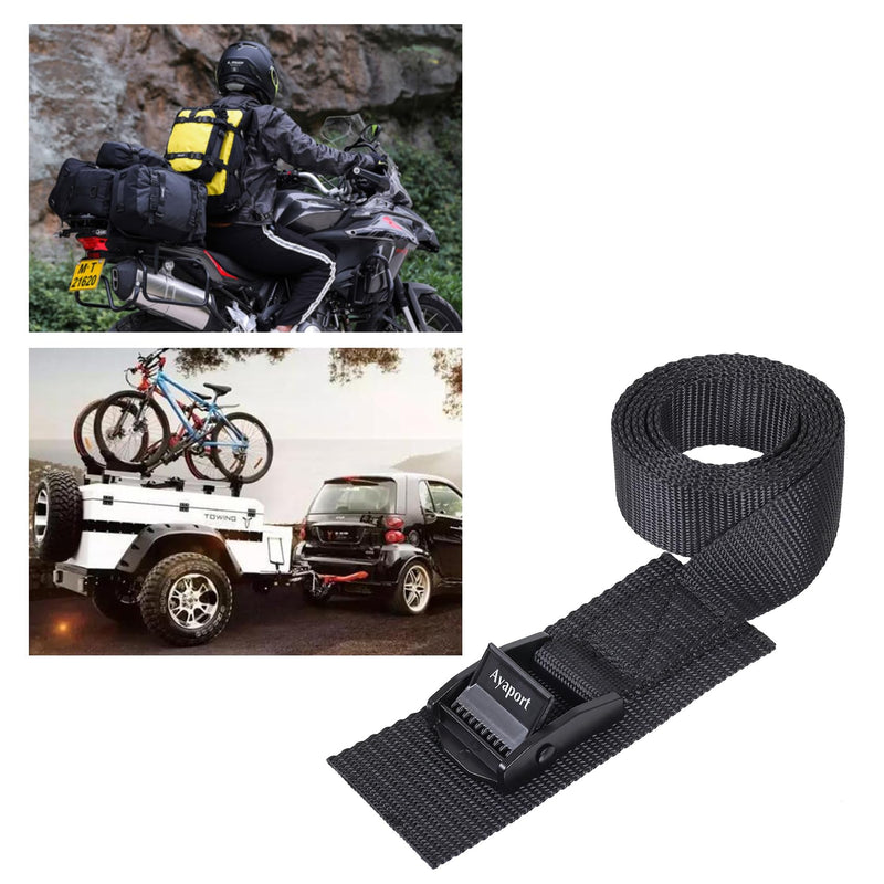 Ayaport Adjustable Cam Buckle Lashing Straps 6ft 4pack Tie Down Straps 1" x 6' Black