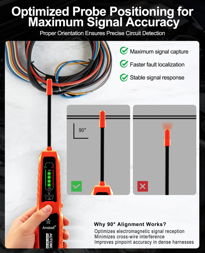 Automotive Circuit Tracer & Short Open Finder, DC 6-42V Professional Electrical Wire Tracer with Tone Generator, Diagnostic Tool for Cars, Trucks, DIY Repair