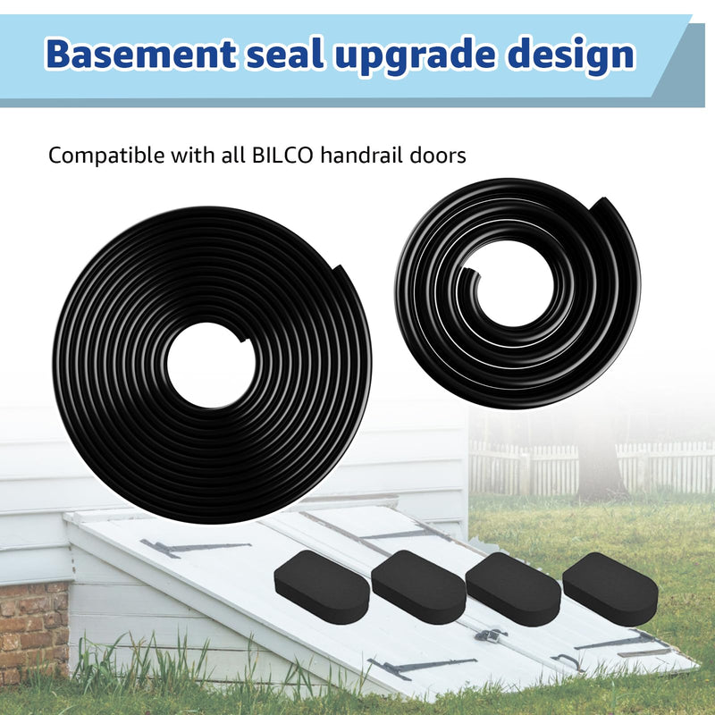 for Bilco Basement Door Seal Kit (1 x U Shaped Gasket, 1x Bulb Trim Gasket, 4 x Cap Seal Pad) - Replacement for Bilco Basement Door Weatherstrip Kit