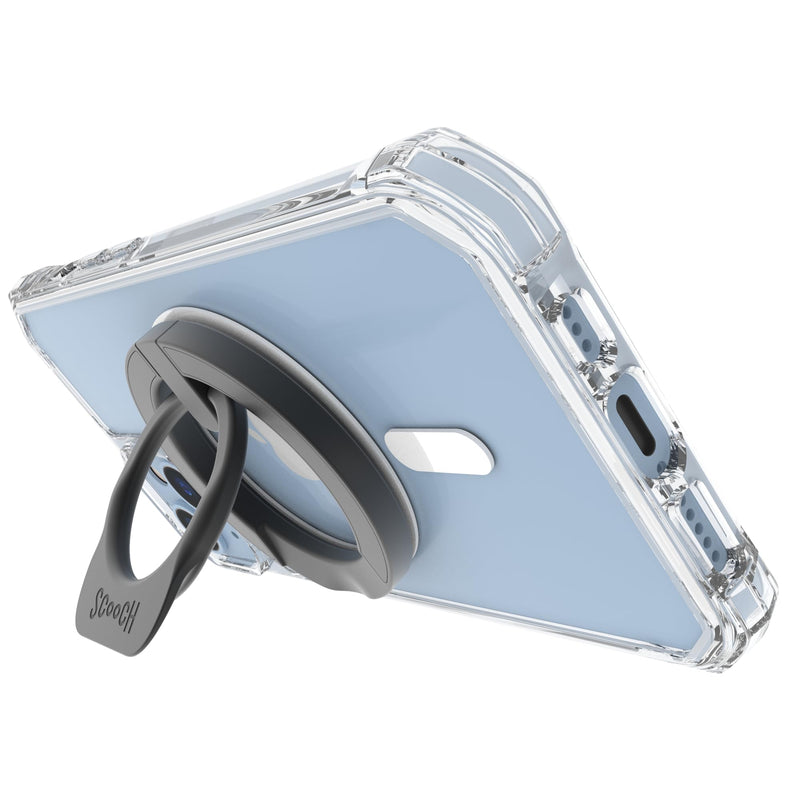 Scooch Magnetic Phone Ring Holder for MagSafe Phone Grip [MagRing 2.0], Magnetic Ring with Adjustable Stand, Strong Magnets, for iPhone 15/14/13/12, Compatible with MagSafe Accessories Gray