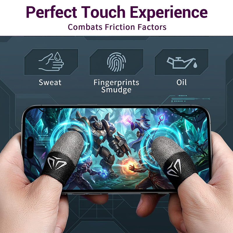 Sibba 4Pcs Mobile Gaming Finger Sleeves Ultra-Thin Carbon Fiber Thumb Sleeves for Mobile Games, Anti-Sweat & Anti-Slip Perfect Touchscreen Glide Gamer Profesionales, Universal with All Devices