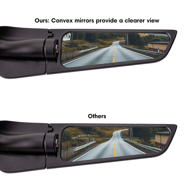 Racing Motorcycle Rear View Mirrors, 360° Rotating Stealth Mirrors Compatible with Honda CBR300R CBR500R CBR600RR CBR1000RR, Kawasaki Ninja 300 400 650, Suzuki GSXR 600 750, Yamaha, Ducati