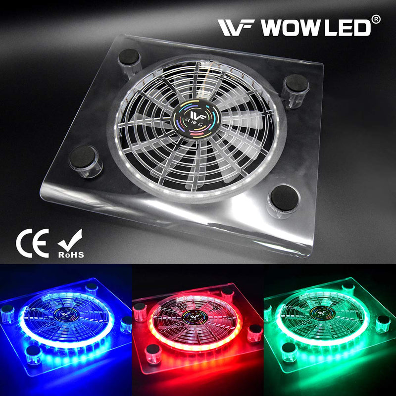 WOWLED Cooling Fan Mini 3 Keys Control Gaming USB RGB LED Cooler Thermal Fan Pad for PS4 PlayStation 4 Xbox One X Consoles Laptop Notebook PC CPU Coolers Computer Cooling Strip Light Case Fan RGB Cooling Pad