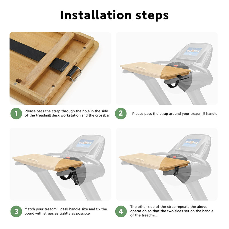 Nnewvante Treadmill Desk Attachment Bamboo Walking Laptop Stand Holder Workstation Adjustable Desktop Laptop Tray for Treadmill Natural