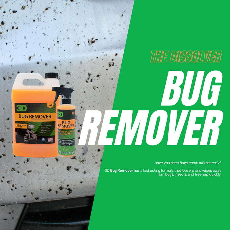 3D Bug Remover - All Purpose Exterior Cleaner & Degreaser to Wipe Away Bugs on Plastic, Rubber, Metal, Chrome, Aluminum, Windows & Mirrors, Suitable for use on Car Paint, Wax & Clear Coat 16oz. 16 OZ