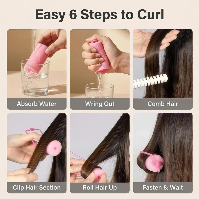  [AUSTRALIA] - 36 PCS Foam Hair Rollers,Flexible Soft Foam Hair Curlers,No Heat Sponge Hair Rollers,Curler Home DIY Curling Tool for Women Girls Kids,Roller Foam Styling Hair for Home Salon(Pink)