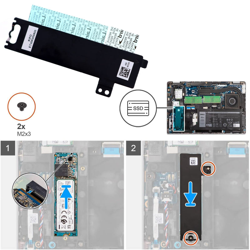 Deal4GO M.2 2280 SSD Heatsink Copper Thermal Shield WCGJG 0WCGJG Replacement for Dell Latitude 5420 5421 5424 5430 5431
