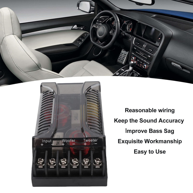 300 Watts 2 Way Crossover, 2Pcs Passive Crossover for Car Audio Tweeter & Speaker, Overcurrent Protection, Universal Heat Dissipation, 2-Way Speaker Frequency Divider