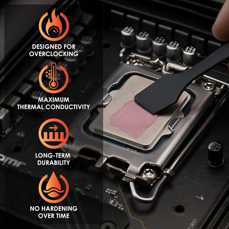 Thermal Grizzly Kryonaut Extreme Thermal Paste 6 Gram Combo Extremely High Performance for Maximum Thermal Conductivity While Overclocking CPU/GPU/PS4/PS5 Plus 12 Cleaning Wipes 6 Wet & 6 Dry
