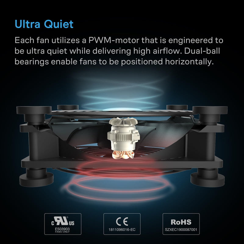 AC Infinity MULTIFAN S7, Quiet Dual 120mm USB Fan. | UL-Certified, for Receiver, DVR, PlayStation, Xbox, Computer Cabinet Cooling