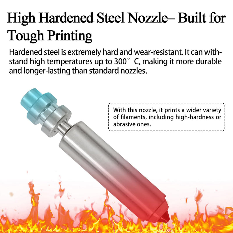 HzdaDeve 4PK Kobra X/Kobra 4 Nozzle Kit Integrated Hardened Steel Nozzles 0.25MM 0.4MM 0.6MM 0.8MM Quick-Swap High Flow High Speed Throat Tube Nozzles Print Head Hot End for Anycubic 3D Printer 0.25/0.4/0.6/0.8MM