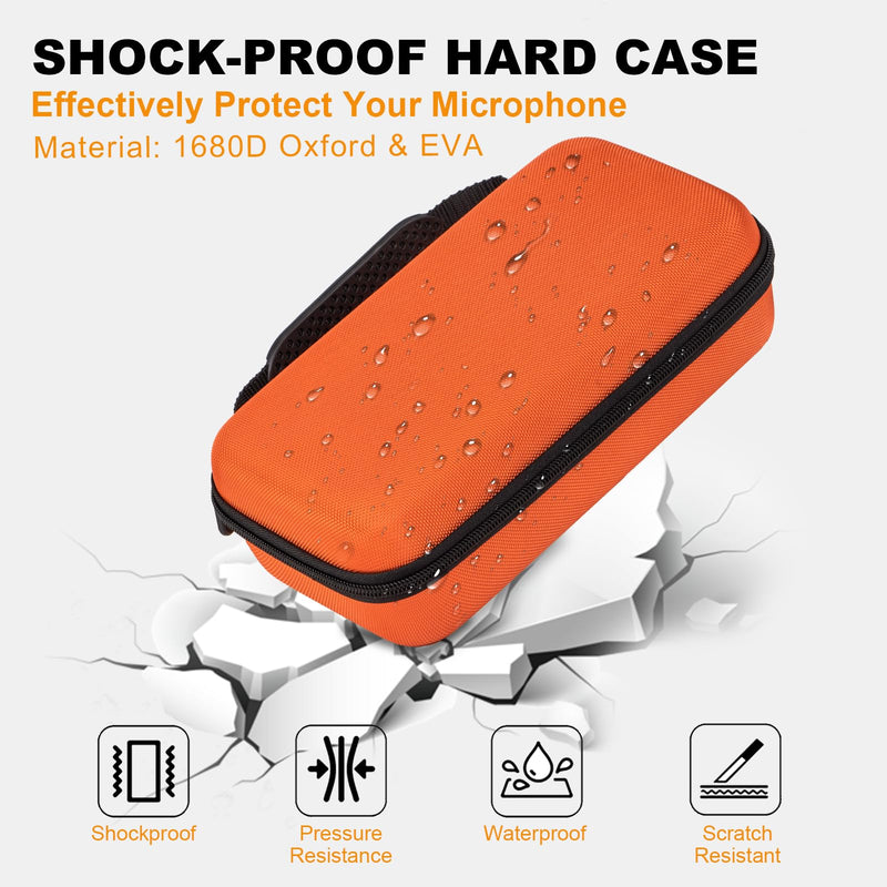 Wireless Microphone Case Compatible with JBL Wireless Two Microphone System, Handheld Dual Mic Travel Bag for Singing or Karaoke for Receivers, Adapters, AA Batteries- Lighting Orange(Box Only)