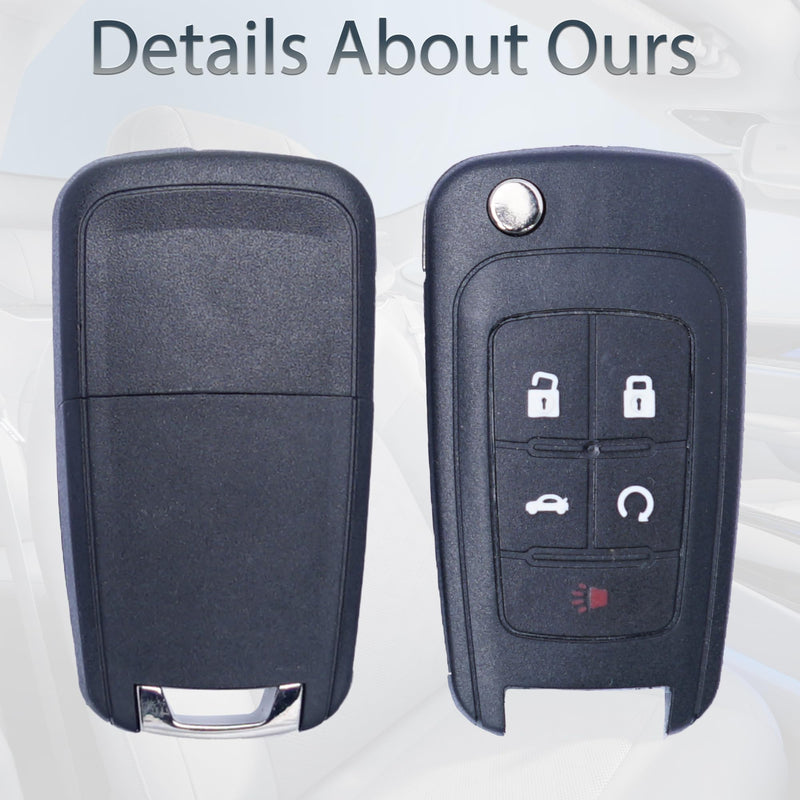 Key Fob Keyless Entry Fits for Chevrolet Camaro Cruze Equinox Impala Malibu Sonic Buick Lacrosse Regal Verano Encore Allure Remote Control Key Replacement 5 Button OHT01060512(Set of 2)