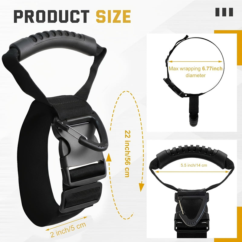 Garden Water Hose Holder Hanger, 22-Inch Moving Cable Organizer Straps with Handle & Buckle, 100LBS Load Capacity