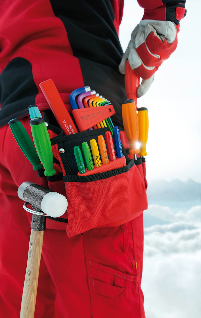 PB SWISS TOOLS 9 Rainbow Key L-Wrenches with Precisely Chamfered Edges and Colour Coded by Size, Model #210.H-10 RB, Set in a Practical Plastic Holder PB 210.H-10 RB CN (1.5-10 mm)
