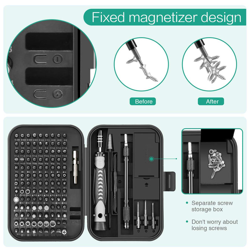 ORIA Precision Screwdriver Set, 130 in 1 Magnetic Screwdriver Kit with 120 Screwdriver Bits(117 PCS 28mm, 3 PCS 35mm), Repair Tool Kit for Smart Phone, Household Appliances Black