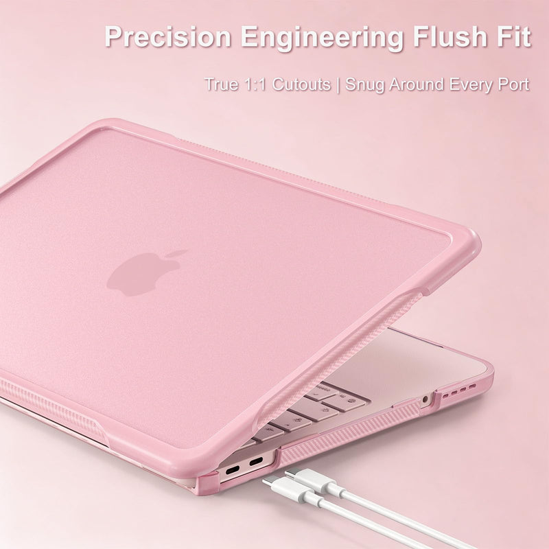 MOSISO Compatible with MacBook Neo Case 13 inch 2026 A3404 A18 Pro Chip | Crack-Resistant Hard Shell with Textured Carbon Fiber&Keyboard Cover&Screen Film&Type C, Rugged Protection, Blush