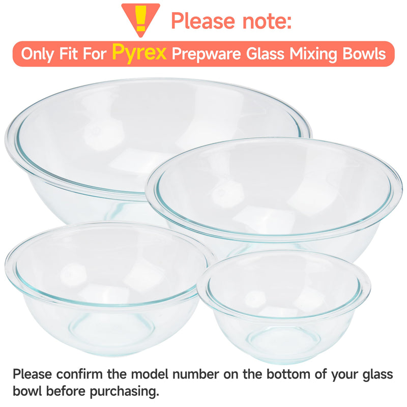 3 Pack Silicone Lids Only Fit for Pyrex 322-1 Quart / 323-1.5 Quart / 325-2.5 Quart Smart Essentials Rimmed Glass Mixing Bowls, Dishwasher and Microwave Safe (Lids Only) 3 Pack Lids (322 + 323 + 325)