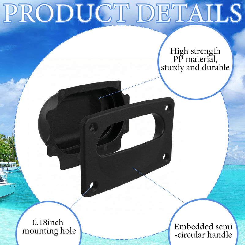 BBTO Marine Flush Pull Hatch Handle with Mount Screws Black Recessed Square Boat Hatch Pull Flush Lift for Boat Decks Hatches Compartments Yacht Cabin Accessories, 3.62 x 2.23 Inch 4
