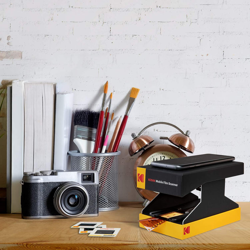 KODAK Mobile Film Scanner, 35mm Negative Scanner & Slide Viewer, App-Based | Scan and view old 35mm color and B&W negatives and slides; LED backlit; Android compatible; verify iPhone compatibility first