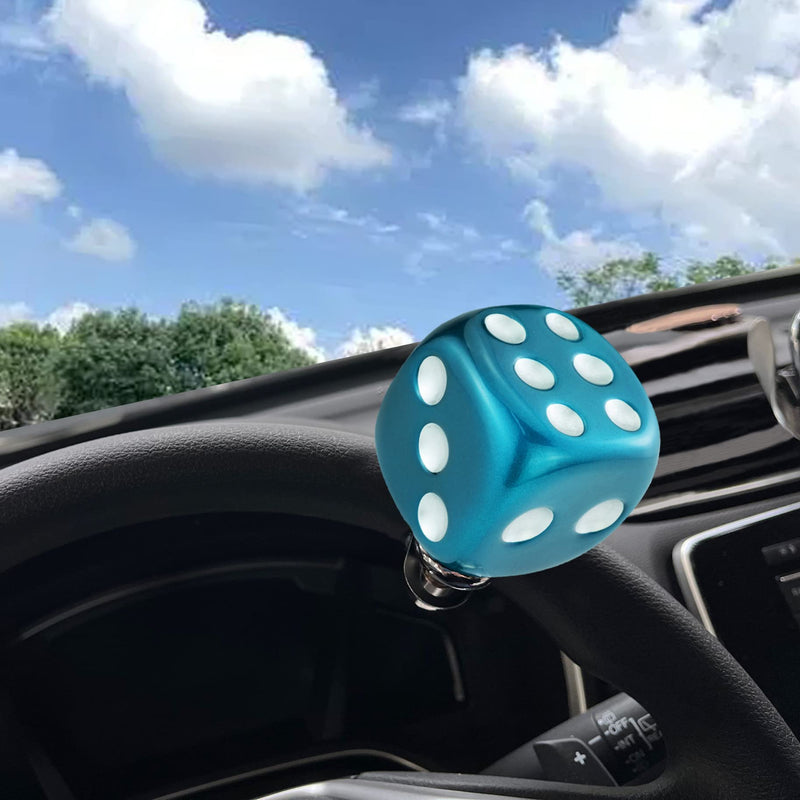 Dice Shape Steering Wheel Assist Knob Resin Car Turning Wheel Suicide Spinner for Most Manual Automotive Vehicles (Metallic Blue) Metallic Blue
