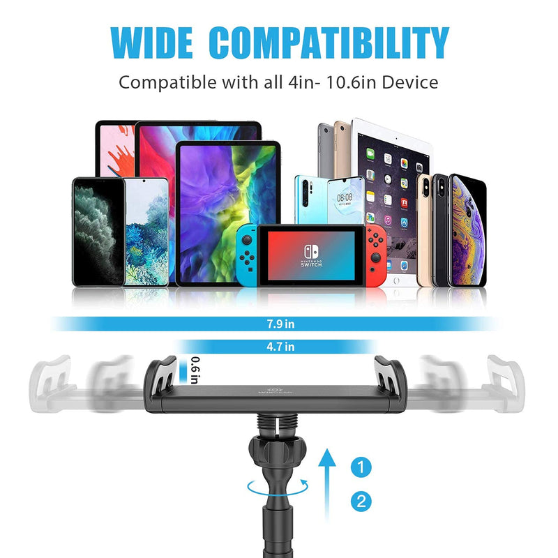 WixGear Tablet Holder Mount, Gooseneck Tablet Stand, Tablet Holder for Table Top, Holder for Bed Couch Stand, Compatible with iPads, Samsung Galaxy Tablets, Amazon Fire HD and More