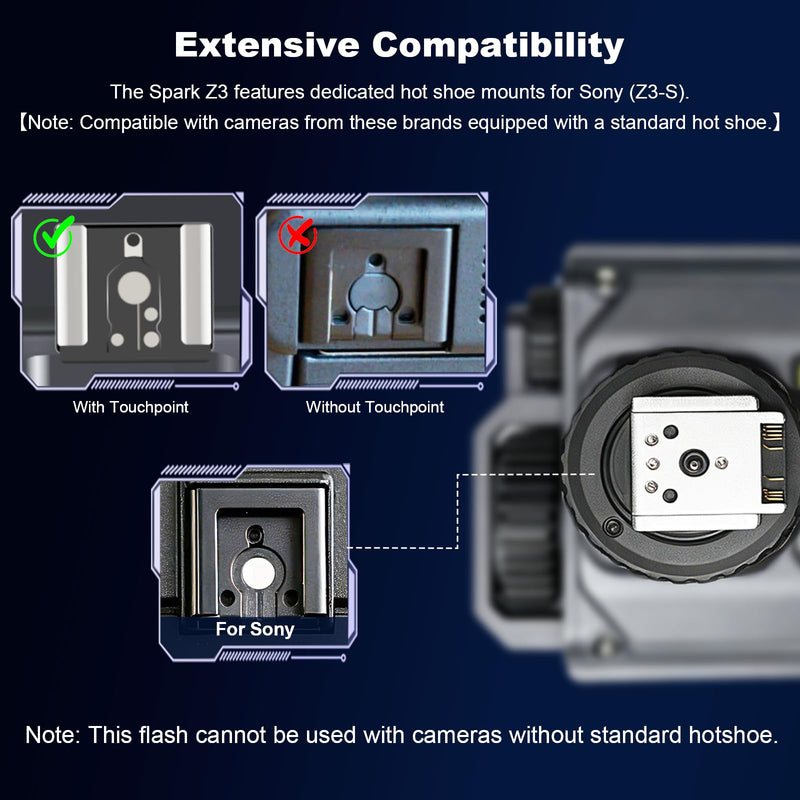 VILTROX 26Ws TTL Mini Flash Speedlite for Sony, GN16 1800mAh, 1S Rapid Recycle On-Camera Flash Mini Speedlight, Spark Z3-S Flash Speedlight with Diffuser Z3 For Sony