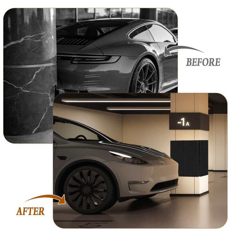  [AUSTRALIA] - 4-Pack Garage Wall Protector, 14.9”x7.8” Self-Adhesive EVA Foam Bumpers, Black Car Door Edge Guards for Parking, Wall Columns, Poles, Car Door & Bumper Collision Protection