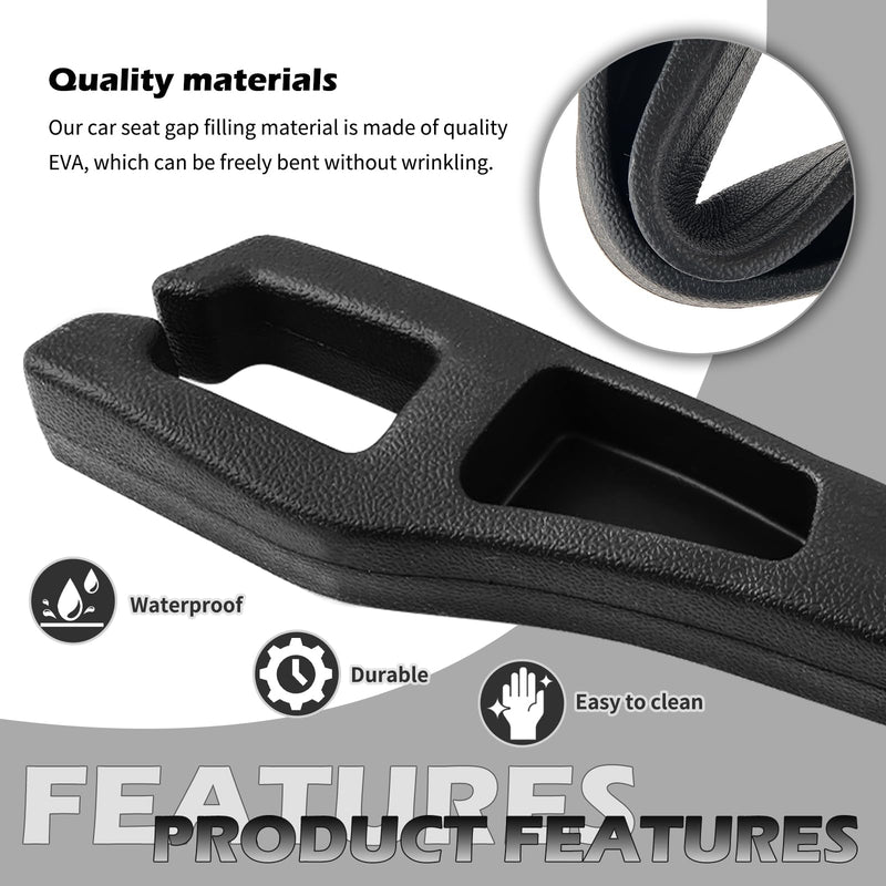 2PCS Car Seat Gap Filler Organizer,Multifunctional Car Gap Filler Organizer Storages Phone Key Avoids Things Falling,Universal Car Blocker Between Seats Car Organizer Car Accessories Balck