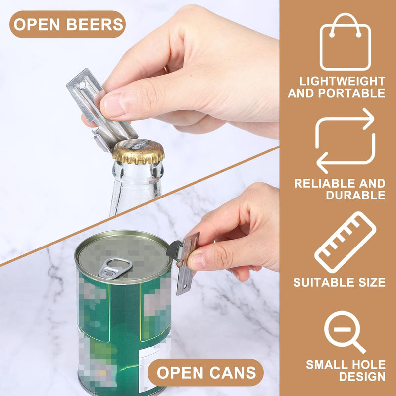 Honeydak 100 Pcs P-38 and P-51 Militarycan Opener Stainless Steel Camping Portable Survival Army Can Openers for Travel Kitchen Tool Men Women, Silver