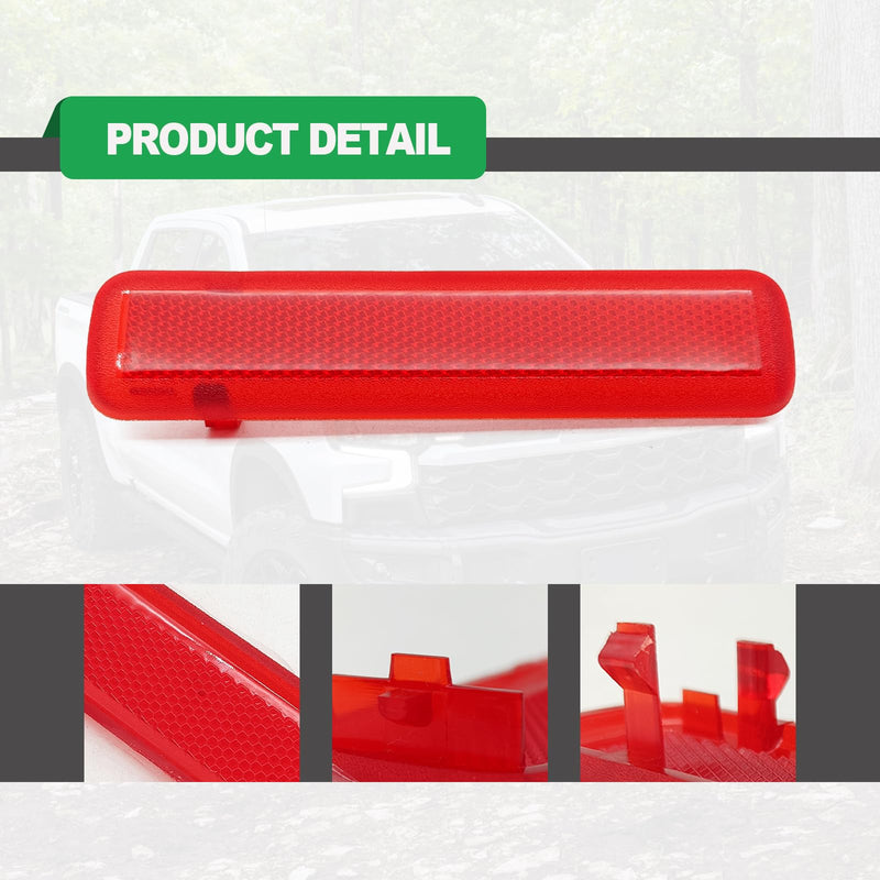 1 Pair Rear Left Driver and Right Passenger Side Door Red Reflector Panel, Safety Alert Light Cover, Compatible with Chevrolet GMC Yukon 2003-2007, Replaces Part # 15183155, 15183156