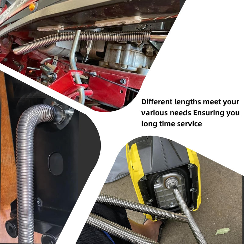 1 inch Stainless Steel Exhaust Hose, 59" Flexible Exhaust Pipe,Diesel Heater Flexible Exhaust Tubing with 2 Hose Clamps Generator Exhaust Hose Parking Air Heater Fuel Tank Diesel Gas 59in/150cm