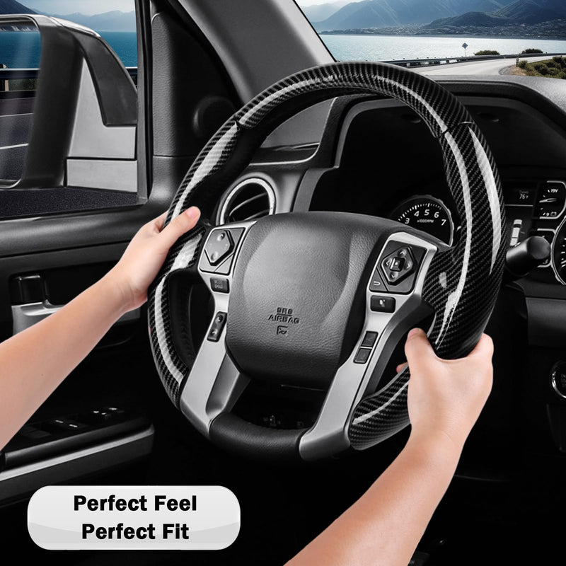 Fit for Toyota Steering Wheel Cover, Steering Wheel Cover for Tacoma(2012-2023) 4Runner(2010-2024) Tundra(2014-2021) Sequoia(2014-2022) Accessories (Glossy Black) Glossy Black