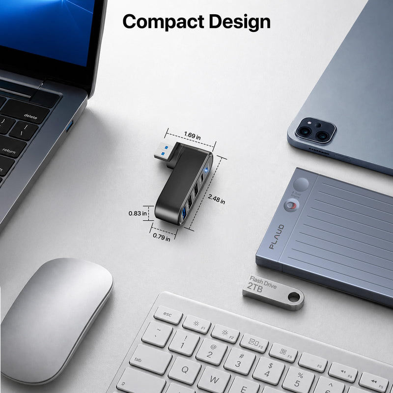 USB Port Splitter, Double USB Adapter, Small mini USB HUB, USB Expander for Laptop with USB3.0 USB2.0 USBC 4 Port Compatible with Computer PC PS5 Keyboard Mouse Flash Drive Printer Phone