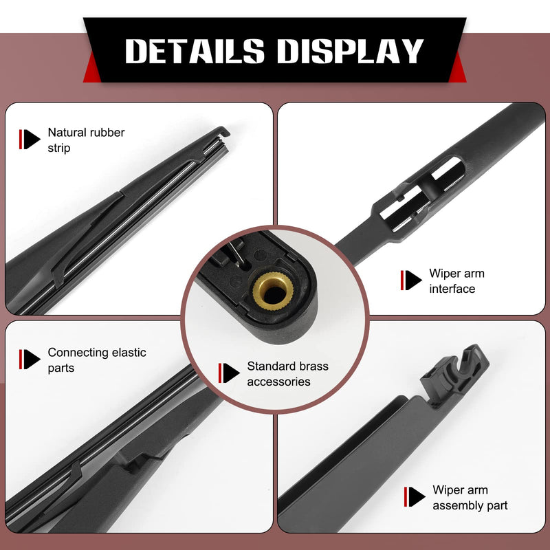 OTUAYAUTO Rear Windshield Wiper Arm- Replacement for 2016-2020 KIA Sorento, Telluride 2020-2024 Back Window Wiper Blade Arm and Blade Accessories Assembly Rear Wiper Arm and Blade Replacement for Kia Sorento 2016-2020