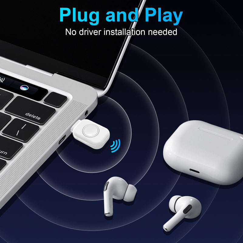 ZIOCOM USB-C Bluetooth Adapter for PS5, Bluetooth 5.3 Dongle with APTX Low Latency & aptX-Adaptive, Wireless Audio Transmitter for Headphones & Earbuds, Not for Keyboard/Mouse/TV(White) White