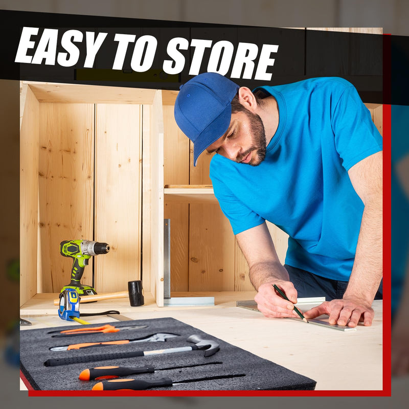 Gisafai 3 Sets 22 x 18 x 1 Inch Tool Box Foam Sets Includes 3 Tool Box Liner 1 Foam Cutter 2 Marker Pens Adjustable Non Slip Organizer Sheet for Toolbox Cabinet Chest Drawer Storage Craft
