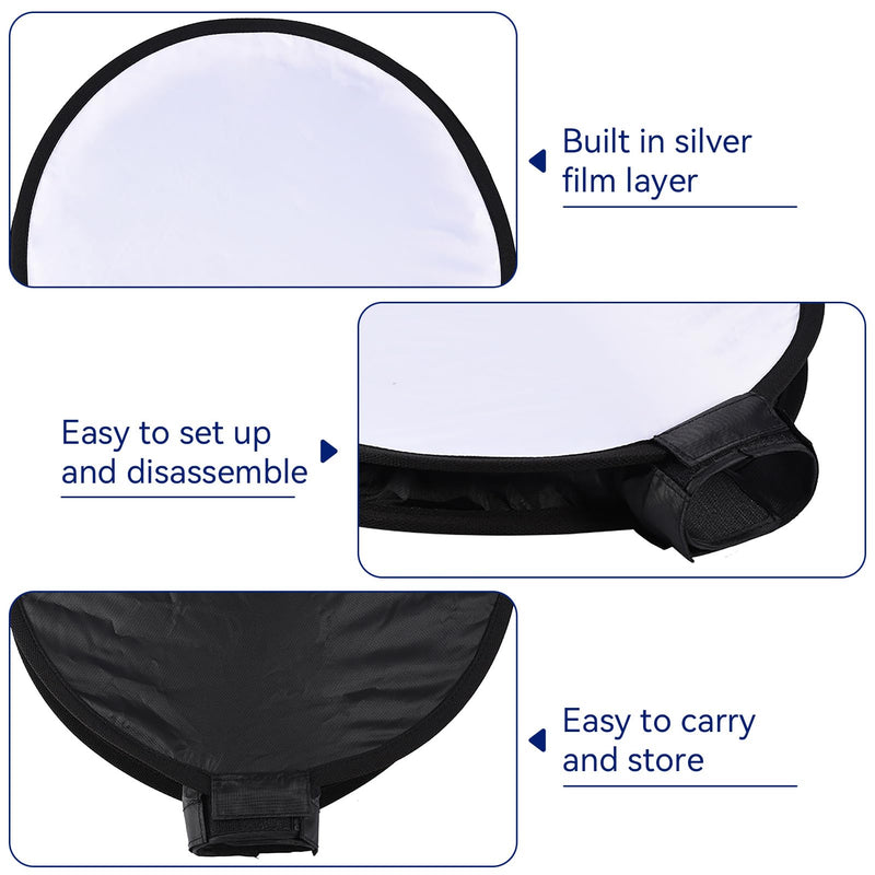 Flash Diffuser Light Softbox, Mini Portable Round Beauty Dish Disc Light Reflector Camera Flash Reflector Photography Accessories (40cm) 40cm