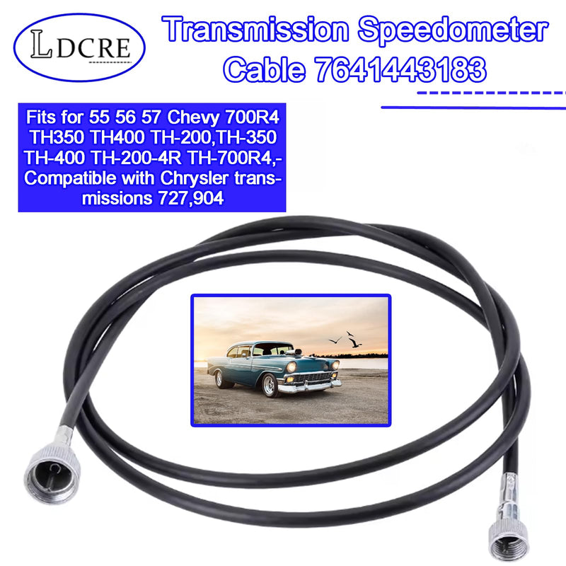 Transmission Speedometer Cable 7641443183,Fits for 55 56 57 Chevy 700R4 TH350 TH400 TH-200,TH-350 TH-400 TH-200-4R TH-700R4,Compatible with Chrysler transmissions 727,904